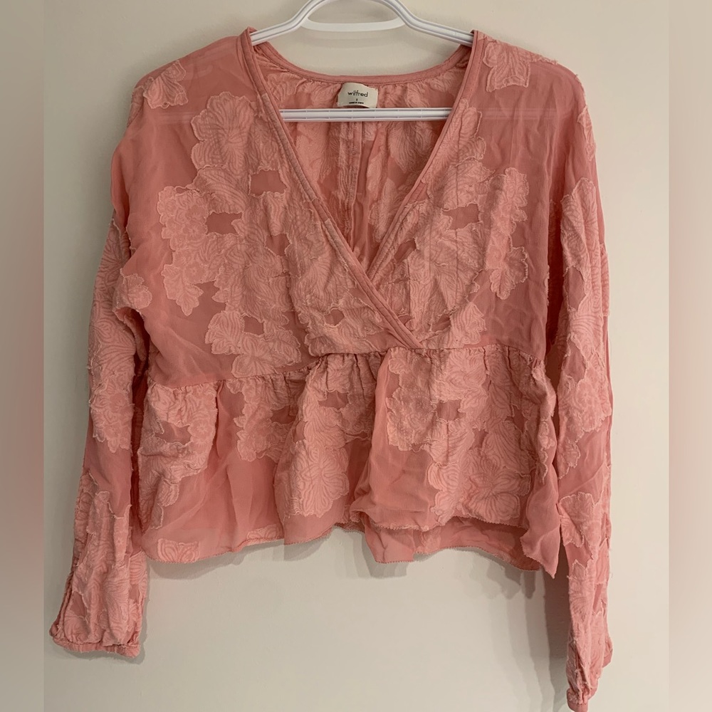 Babaton Pink long sleeve floral. size small.